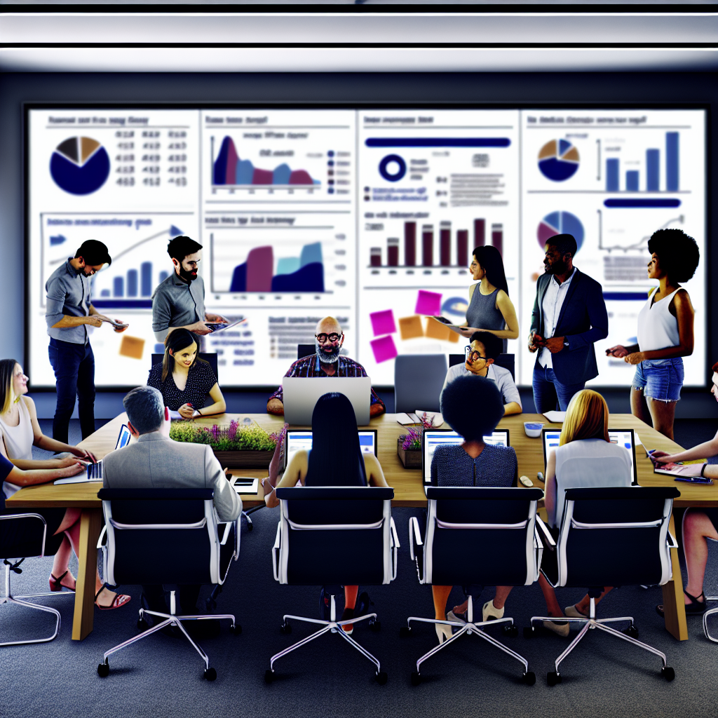 Una imagen que muestra a un equipo de marketing di