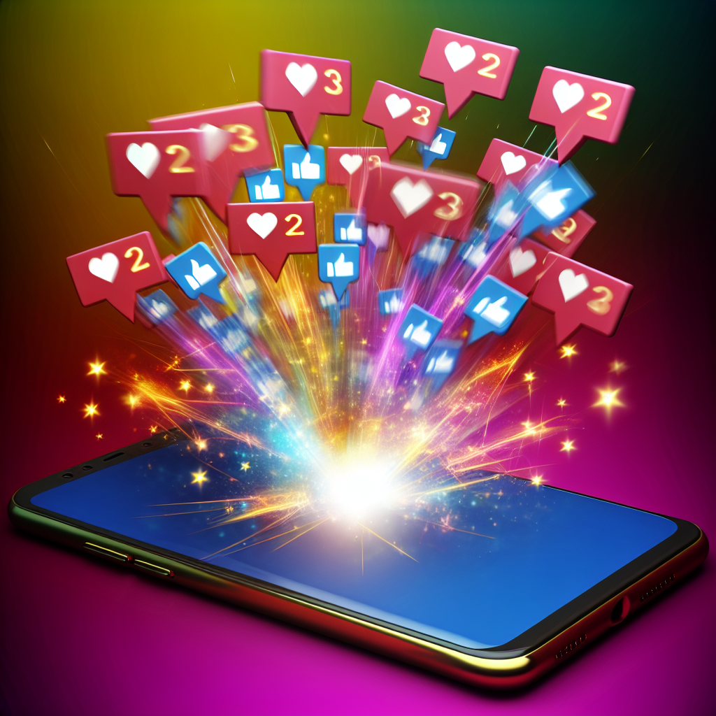 Una imagen vibrante de un smartphone con notificac